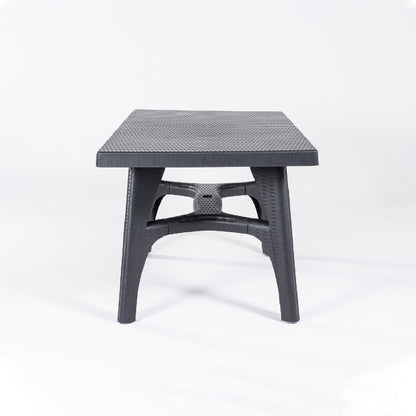 Mesa Jardín, Resina, Color Antracita, 140x73x80 Cm_3