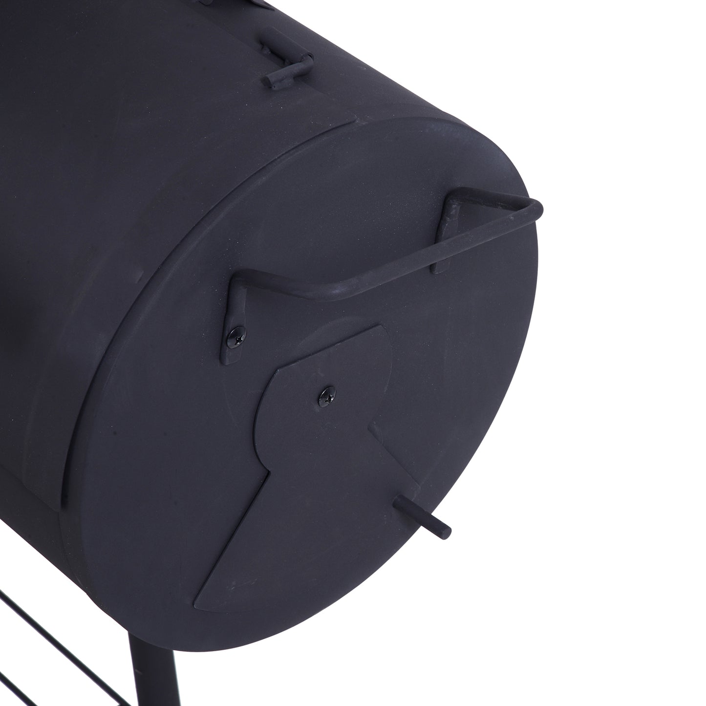 Outsunny Barbacoa De Carbón Con Termómetro Ruedas Estantes Madera 124x53x108cm_3