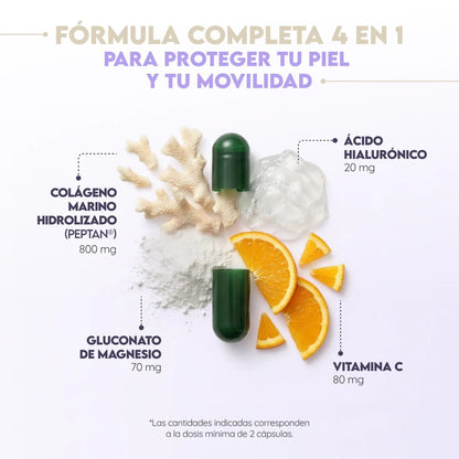 Colágeno Marino + H. Hialurónico 75 días Piel N2 Natural Nutrition 150 cápsulas