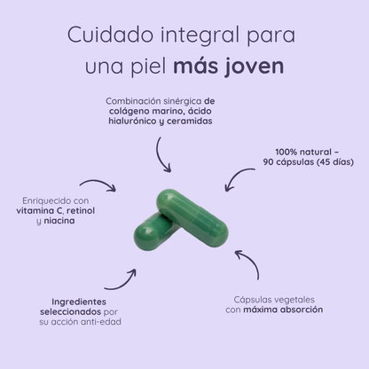 Beauty Collagen + Retinol + Ceramidas 45 días Antiedad N2 Natural Nutrition 90 cápsulas