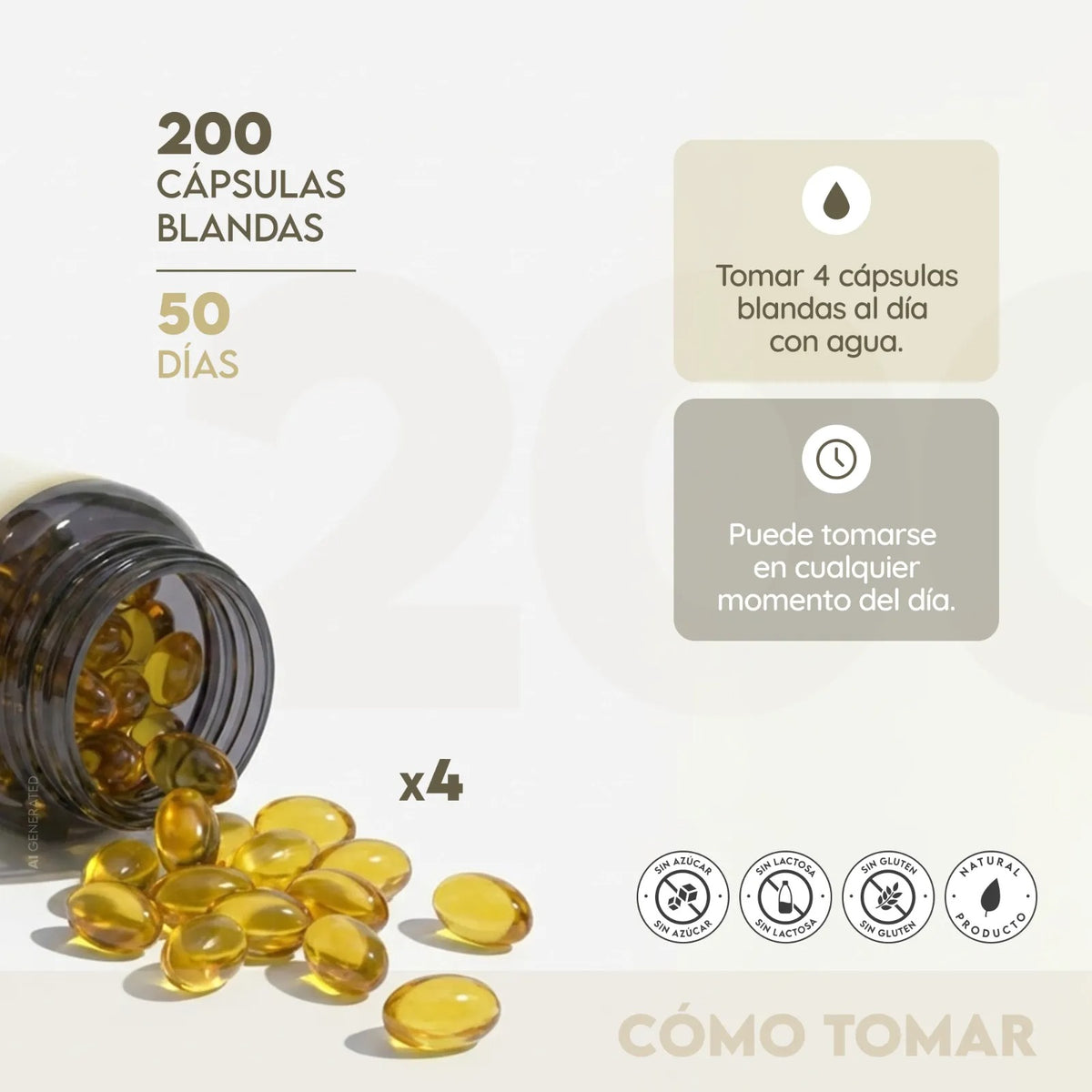 Aceite de Onagra + Vit. E 50 días Hormonas N2 Natural Nutrition 200 perlas