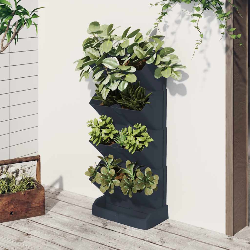 Set De Plantas Jardín Vertical 4 Uds Polipropileno Antracita_1