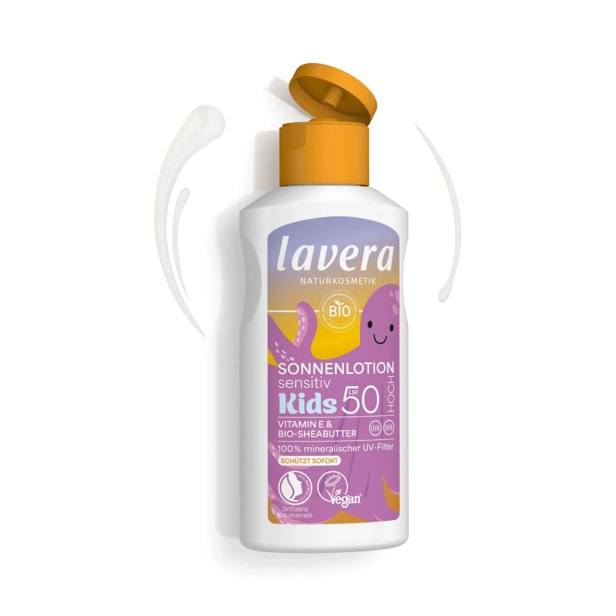 Lavera Sensitive Sun Lotion para Crianças FPS 50 com Vitamina E e Manteiga de Karité Biológica, 100 ml