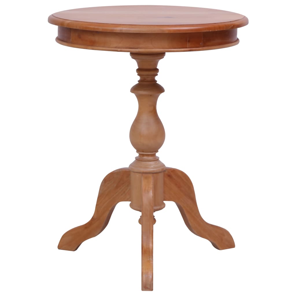 Mesa Auxiliar De Madera Maciza De Caoba Natural 50x50x65 Cm_0