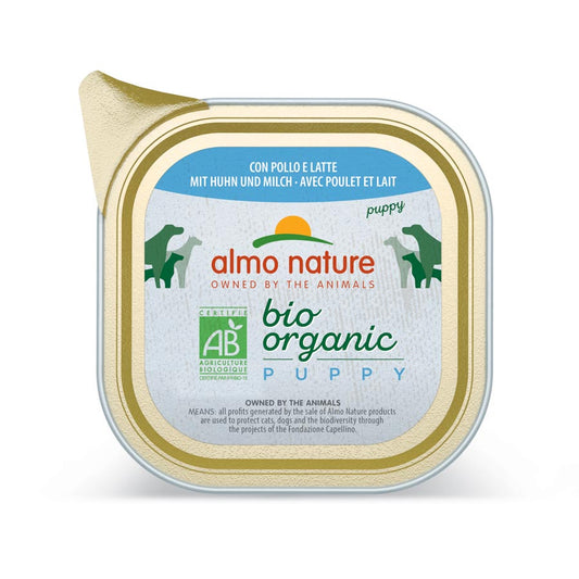9ux300gr Tarrina De Paté Almo Para Perro Puppy Biorganic De Carne_0