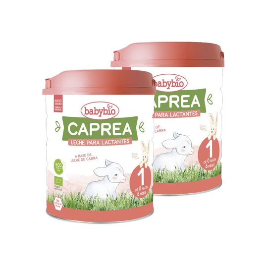 Embalagem de 2x Leite de Cabra Biológico Caprea 1 (0 a 6 meses) Biológico, 800 g. Babybio