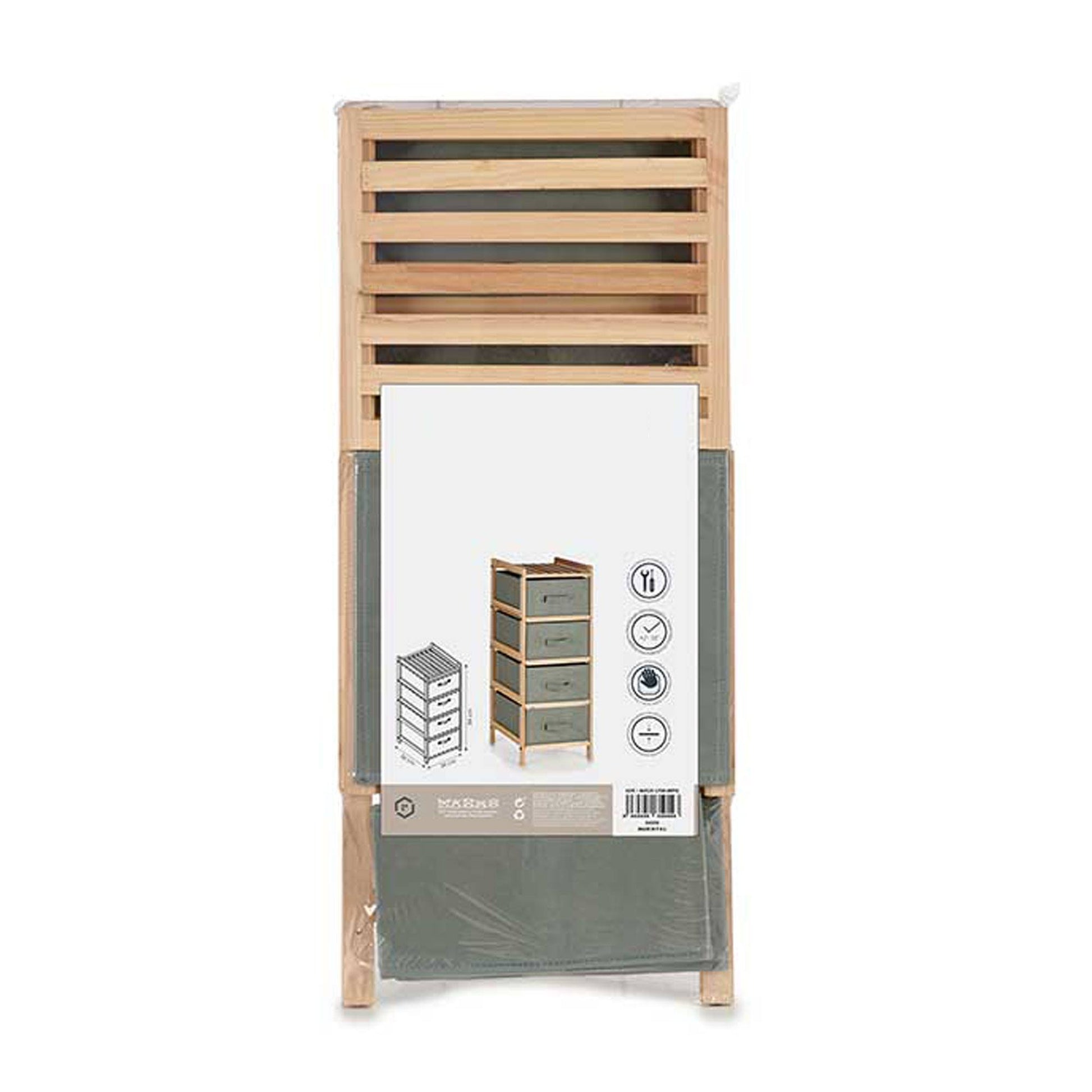 Mueble Ancho 4 Cajones Gris Oscuro - Colección Kipit_3