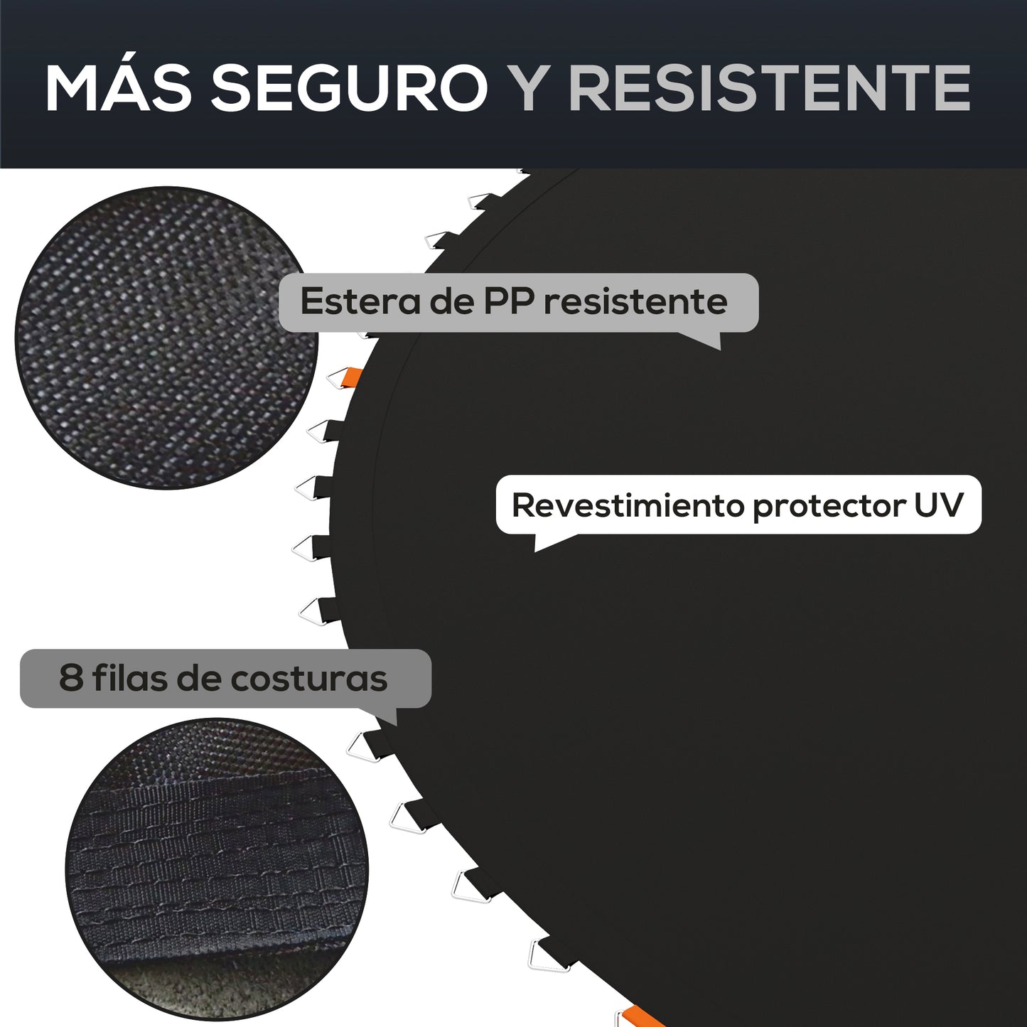 Sportnow Tapete De Repuesto Para Trampolín De 12 Pies Ø323 Cm Negro_5