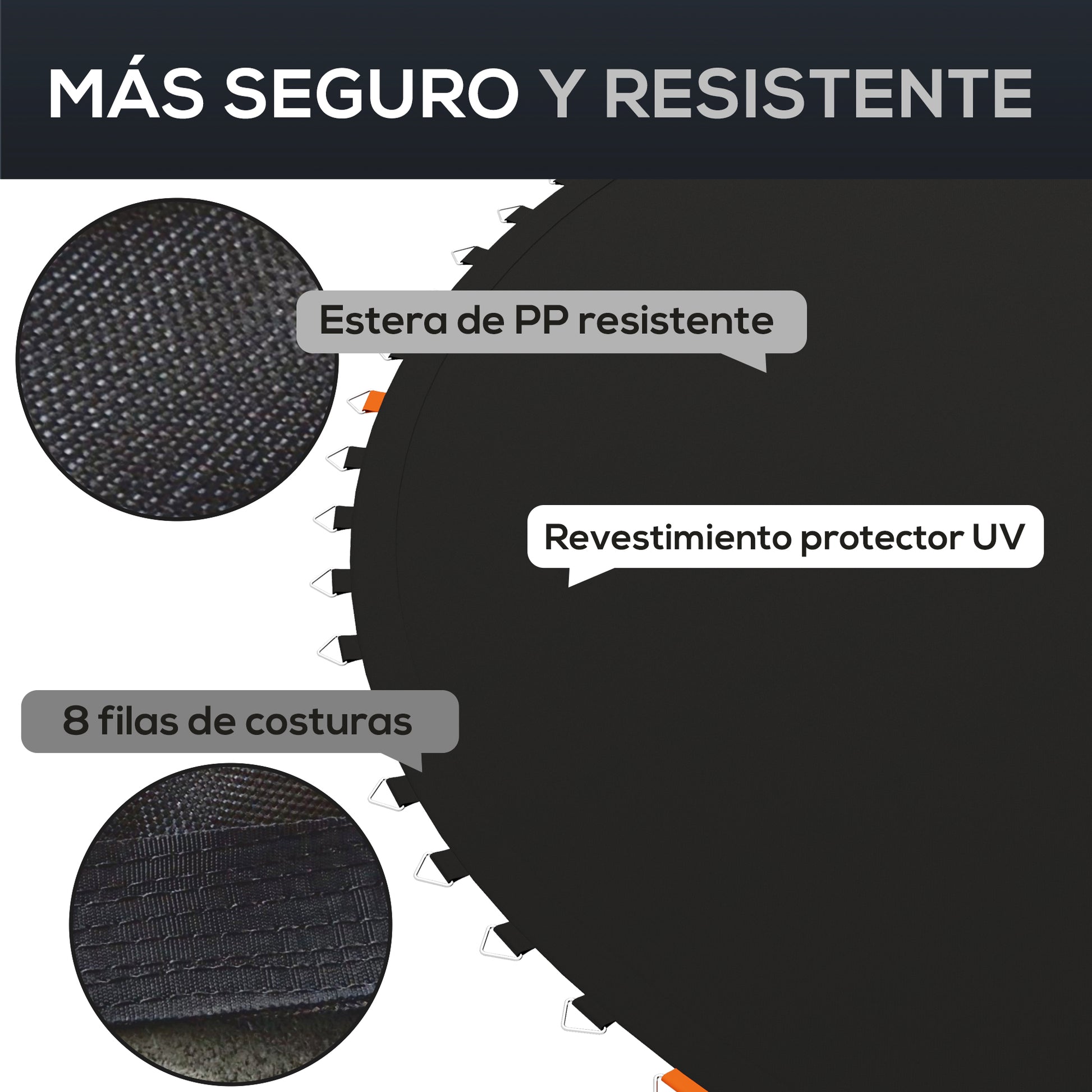 Sportnow Tapete De Repuesto Para Trampolín De 12 Pies Ø323 Cm Negro_5