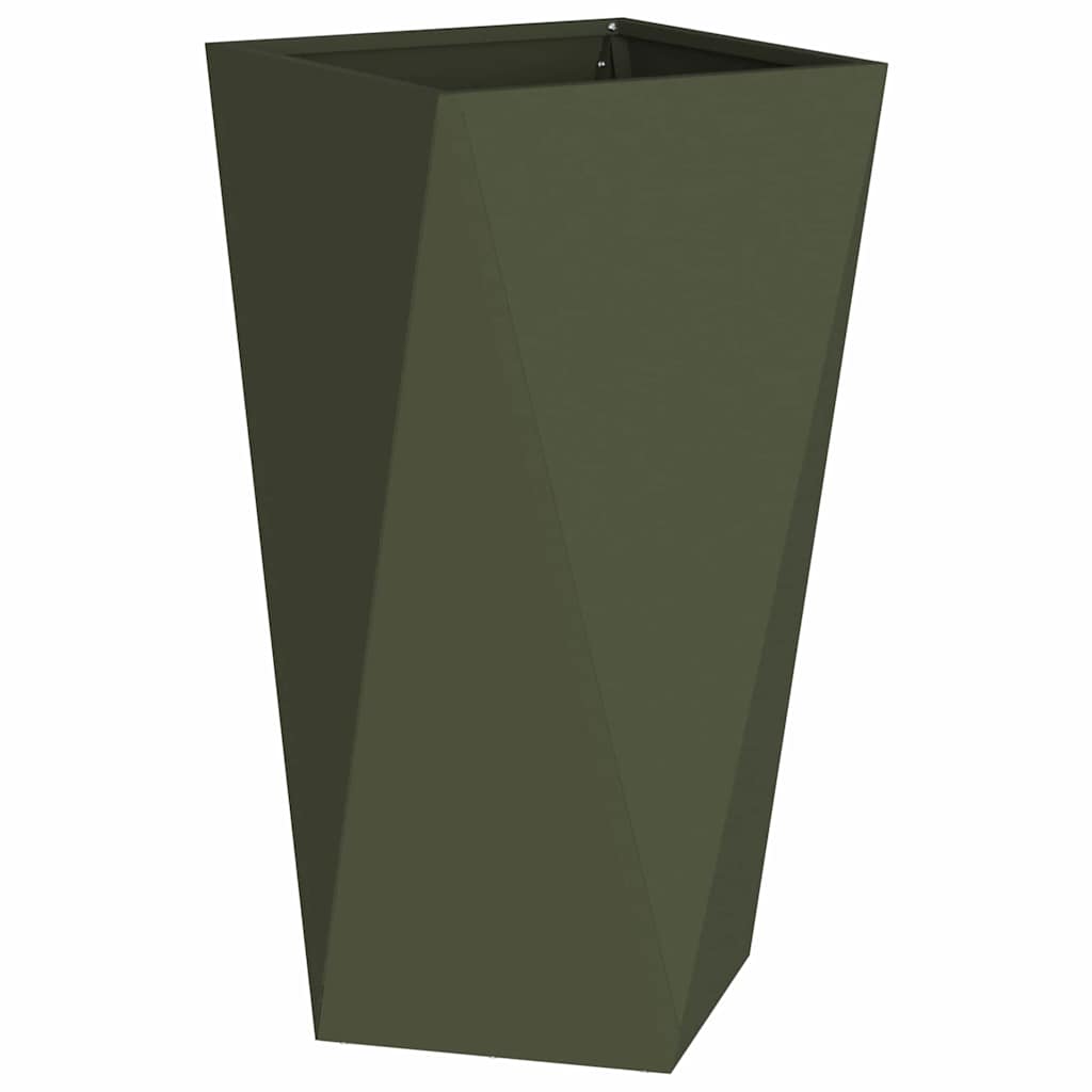 Jardinera 2 Uds. Verde Oliva 40 X 40 X 75 Cm Acero_4
