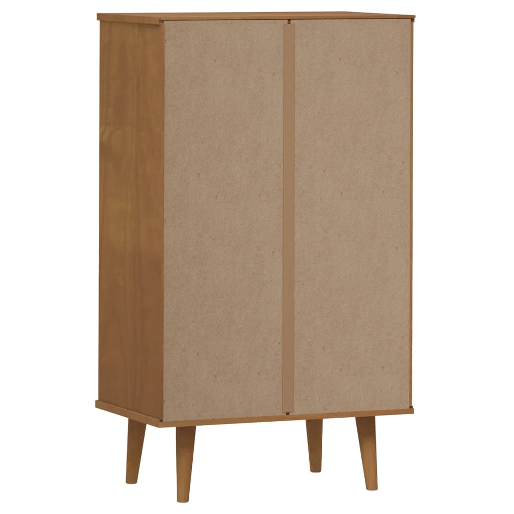 Zapatero Molde Madera Maciza De Pino Marrón 59,5x35x103 Cm / Vetonek_5