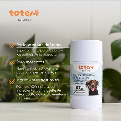 Totem Naturals Hidratante em stick para nariz e almofadas para animais de estimação 30g