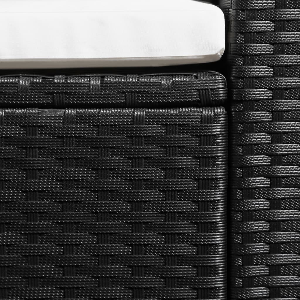 Vidaxl Set De Muebles De Jardín 4 Pzas Ratán Sintético Negro Y Blanco_5
