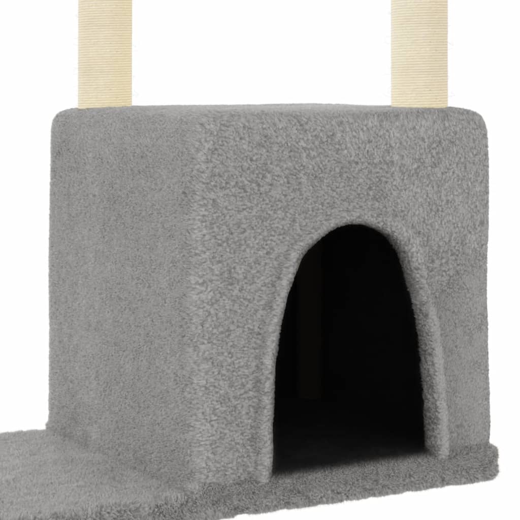 Rascador Para Gatos Con Postes De Sisal Gris Claro 97,5 Cm_5