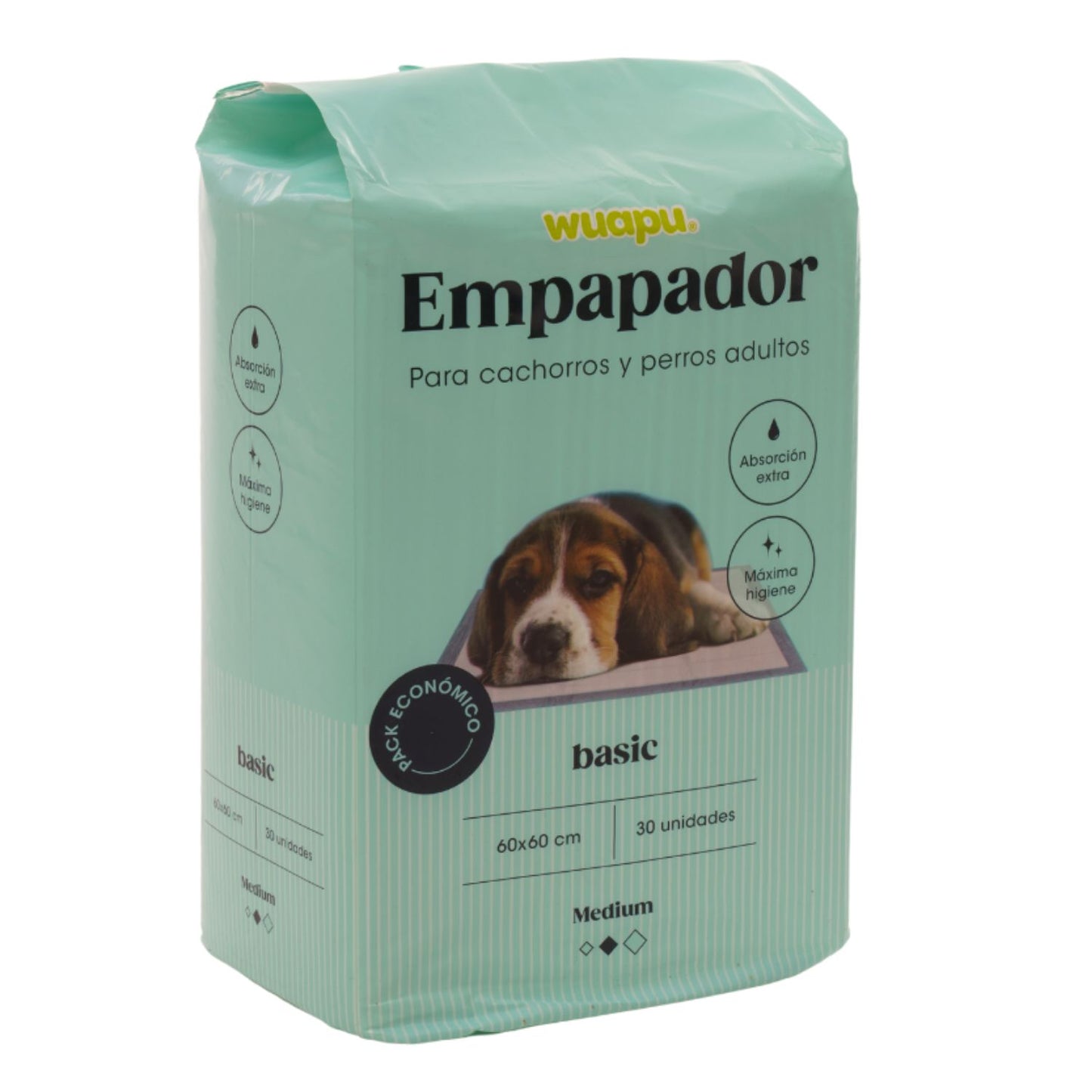 30 Empapadores Higiénicos Para Perro Wuapu, Gran Poder De Absorción. Talla M 60x60 Cm_0