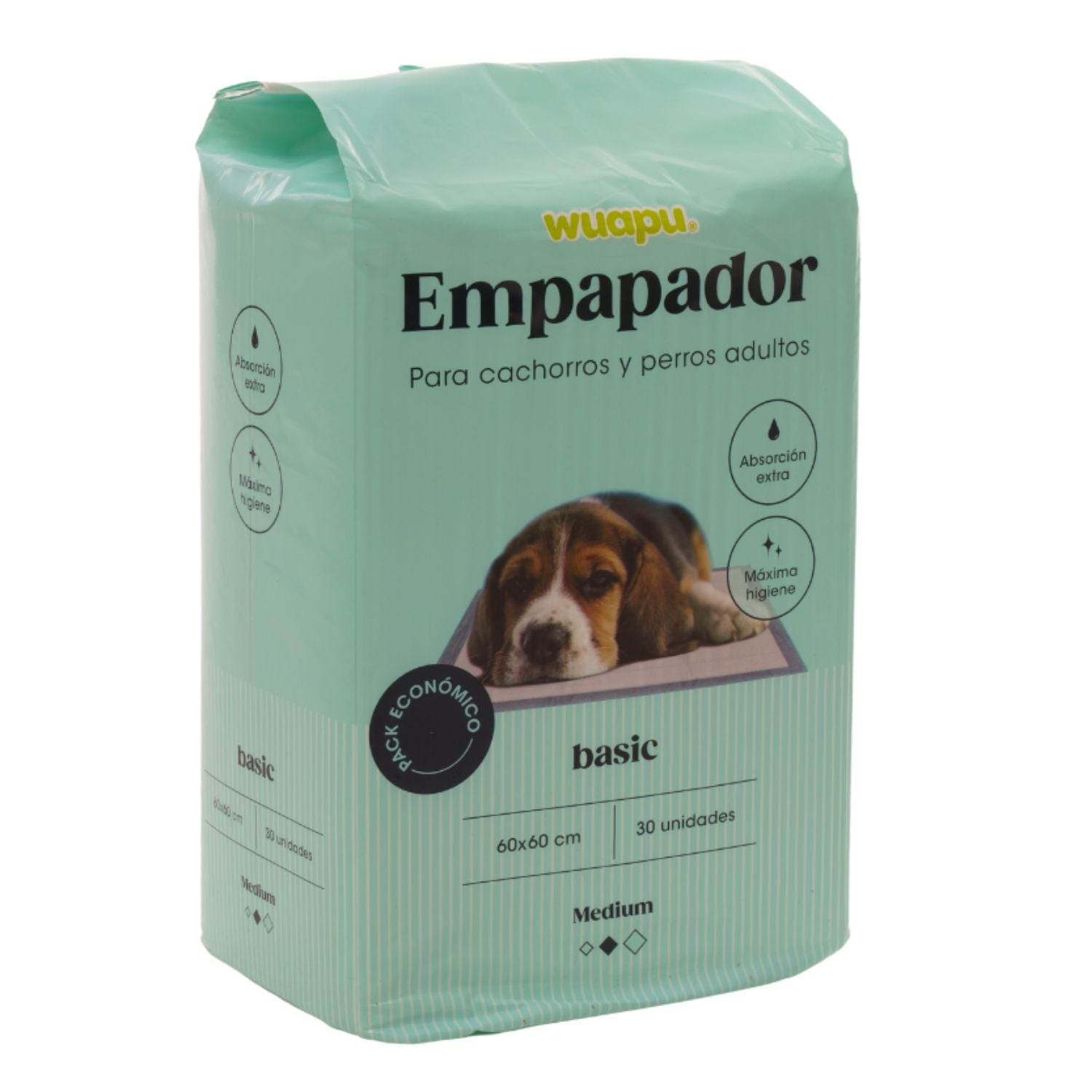 30 Empapadores Higiénicos Para Perro Wuapu, Gran Poder De Absorción. Talla M 60x60 Cm_0