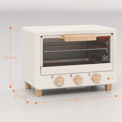 Homcom Horno Eléctrico De Sobremesa De 16l 1400w Con Temporizador Crema_2