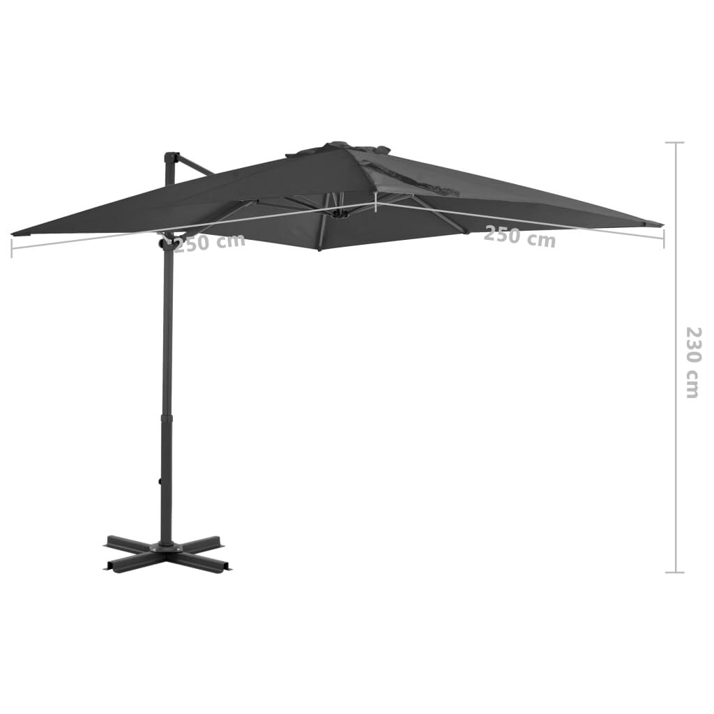 Vidaxl Sombrilla De Jardín Con Base Portátil Gris Antracita_2