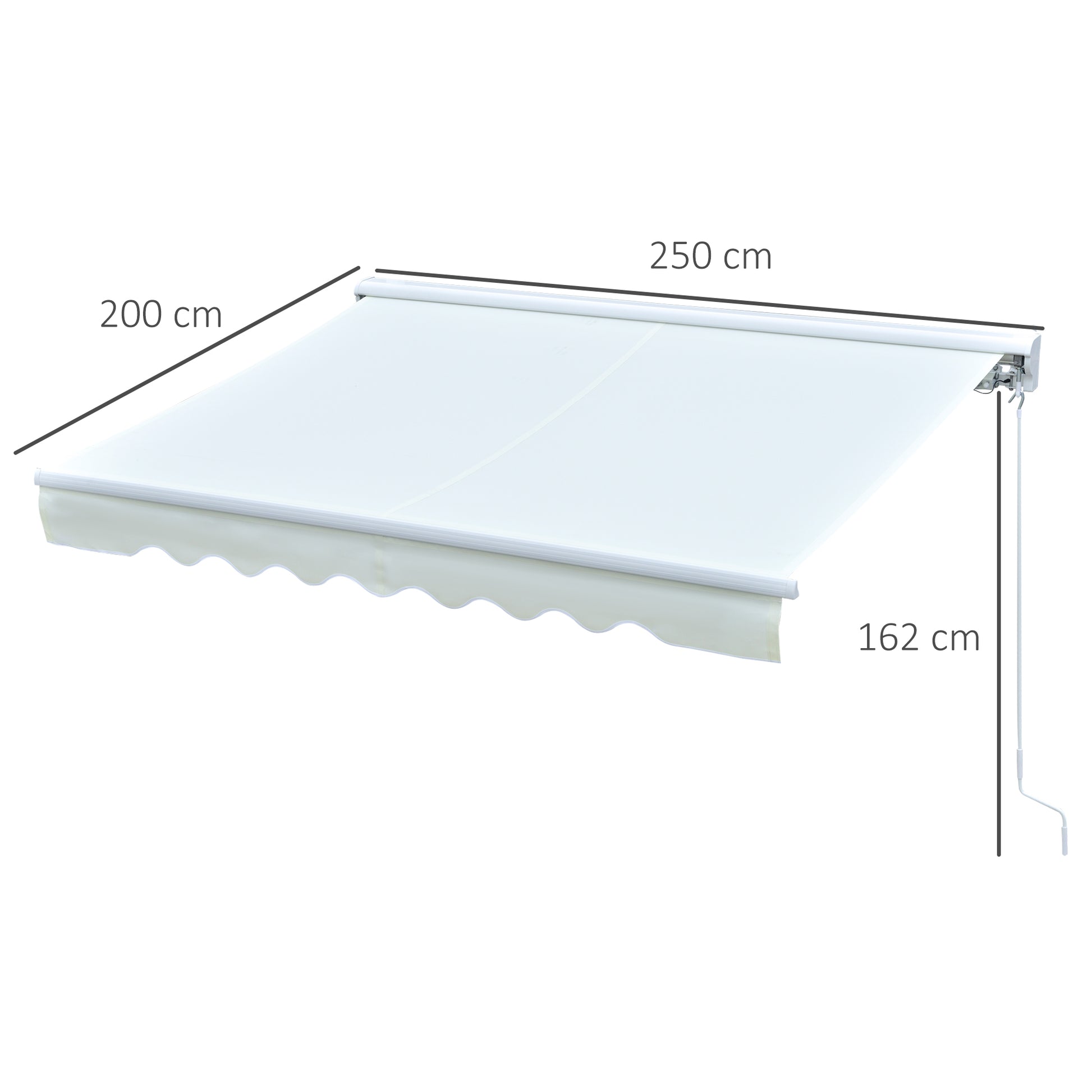 Outsunny Toldo Retráctil Con Mando A Distancia Manivela Luces Led Exterior_2