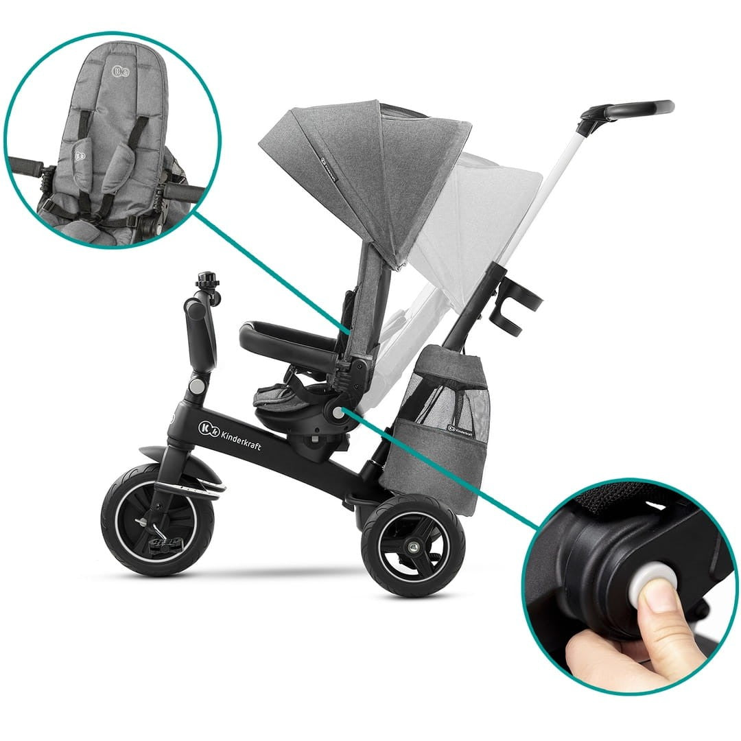 Triciclo Infantil Bidireccional Easytwist Platinum Grey_2