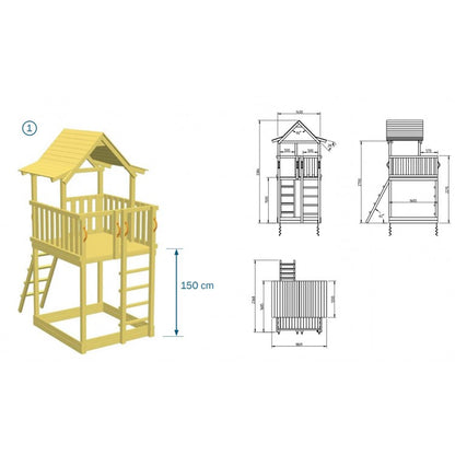 Parque Infantil Masgames Pagoda Xl Con Columpio Individual._5