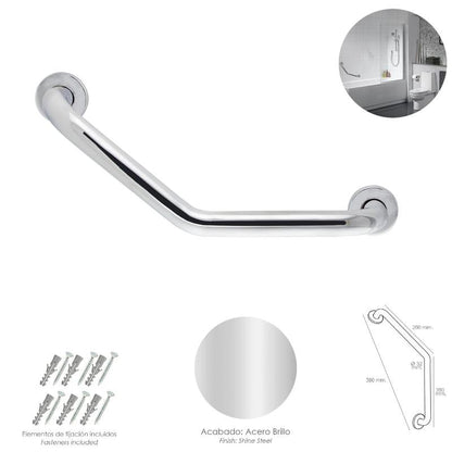 Agarre Ducha Maurer Cromo Brillo Ø 32 Mm. Longitud 26x26 Cm. Acodado_0
