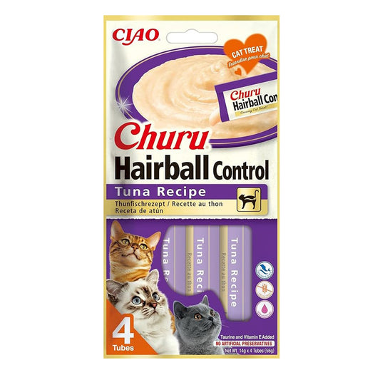 Churu Cat Hairball Tuna Recipe Lanche cremoso para gatos 14 g