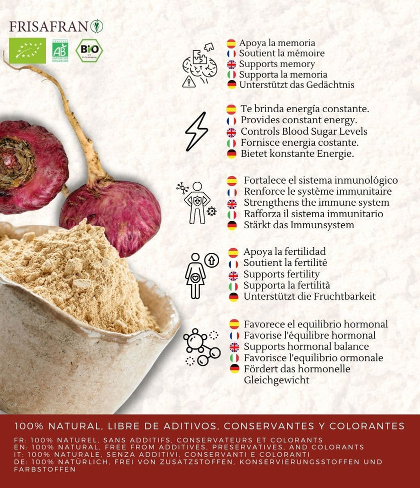 Maca Roja En Polvo Ecológica | Calidad | Frisafran 500 G_3