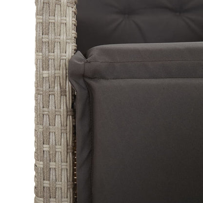 Set Comedor De Jardín 5 Pzas Cojines Ratán Sintético Gris Claro / Vetonek_4