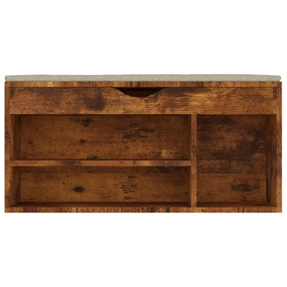 Vidaxl Banco Zapatero Con Cojín Madera Ingeniería Roble Ahumado_4