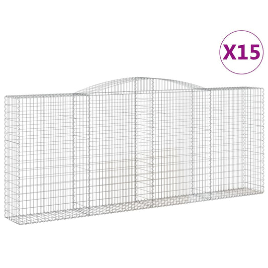 Cestas De Gaviones 15 Uds Forma De Arco Hierro 400x50x160/180cm_0