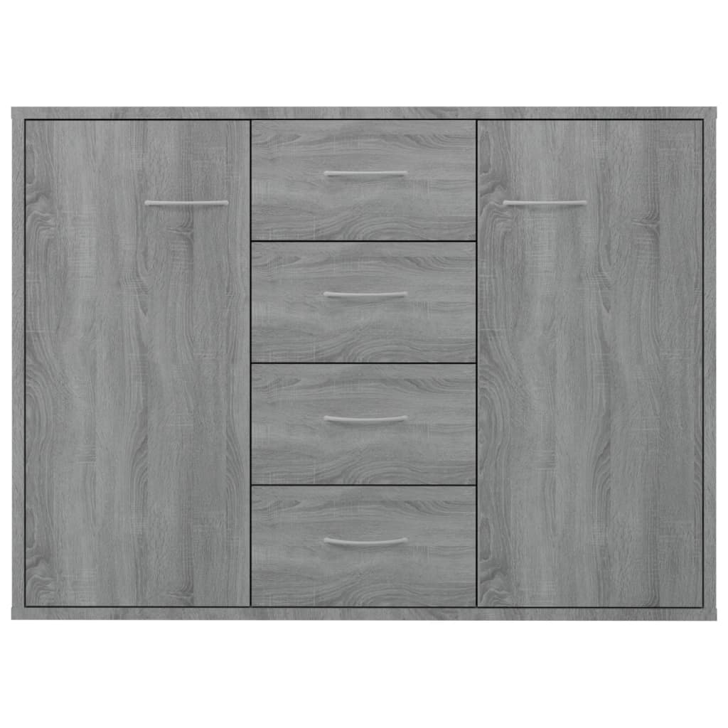 Aparador De Madera Contrachapada Gris Sonoma 88x30x65 Cm / Vetonek_3