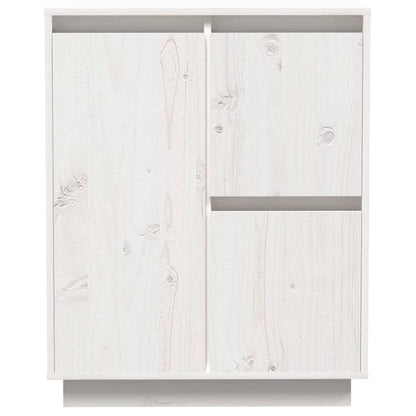 Aparador De Madera Maciza De Pino Blanco 60x34x75 Cm / Vetonek_5
