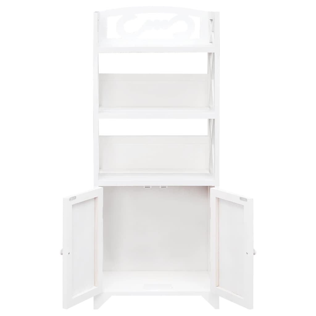 Mueble Expositor Madera Maciza De Paulownia Blanco 46x24x140 Cm_3