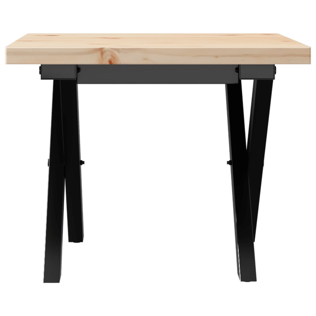Mesa De Centro Marco X Madera Maciza Pino Y Acero 50x50x35,5 Cm_2