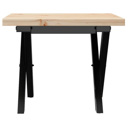 Mesa De Centro Marco X Madera Maciza Pino Y Acero 50x50x35,5 Cm_2