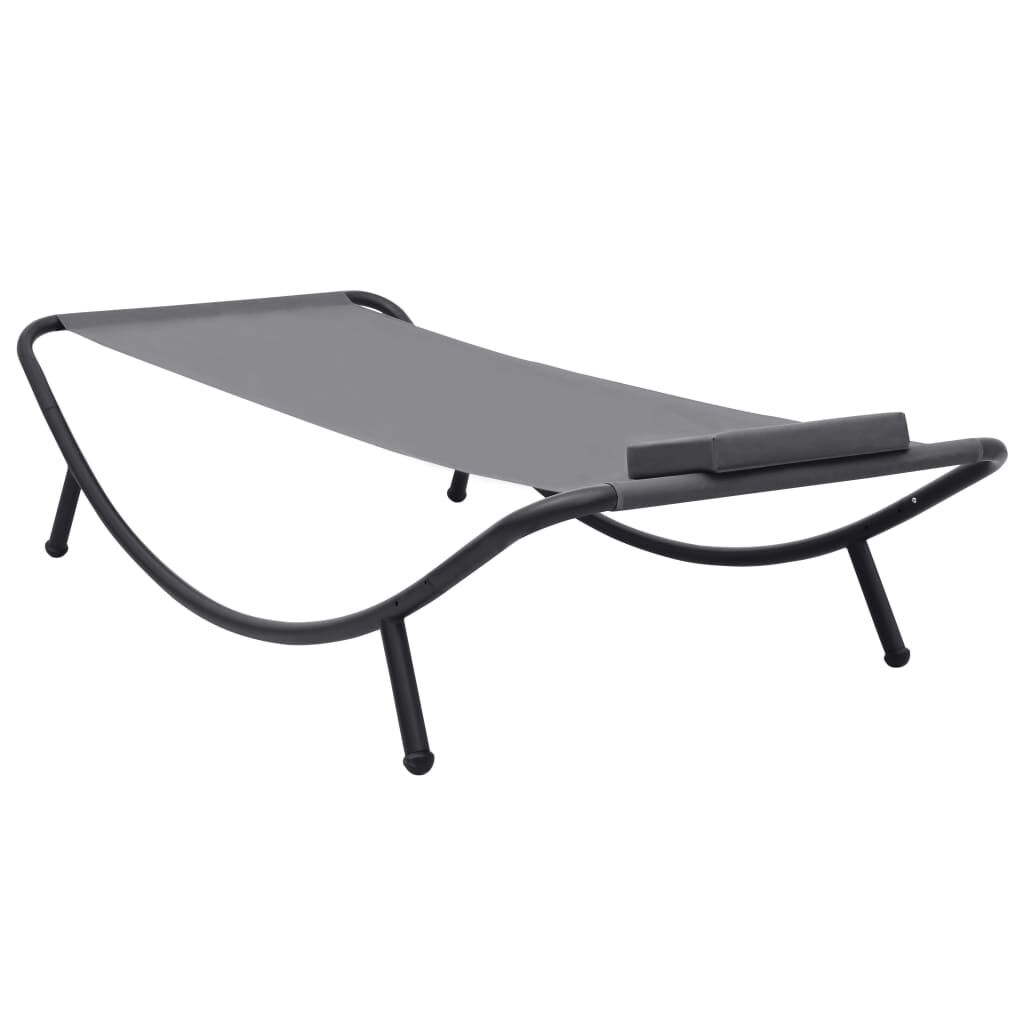Vidaxl Tumbona De Acero Gris 200x90 Cm_3