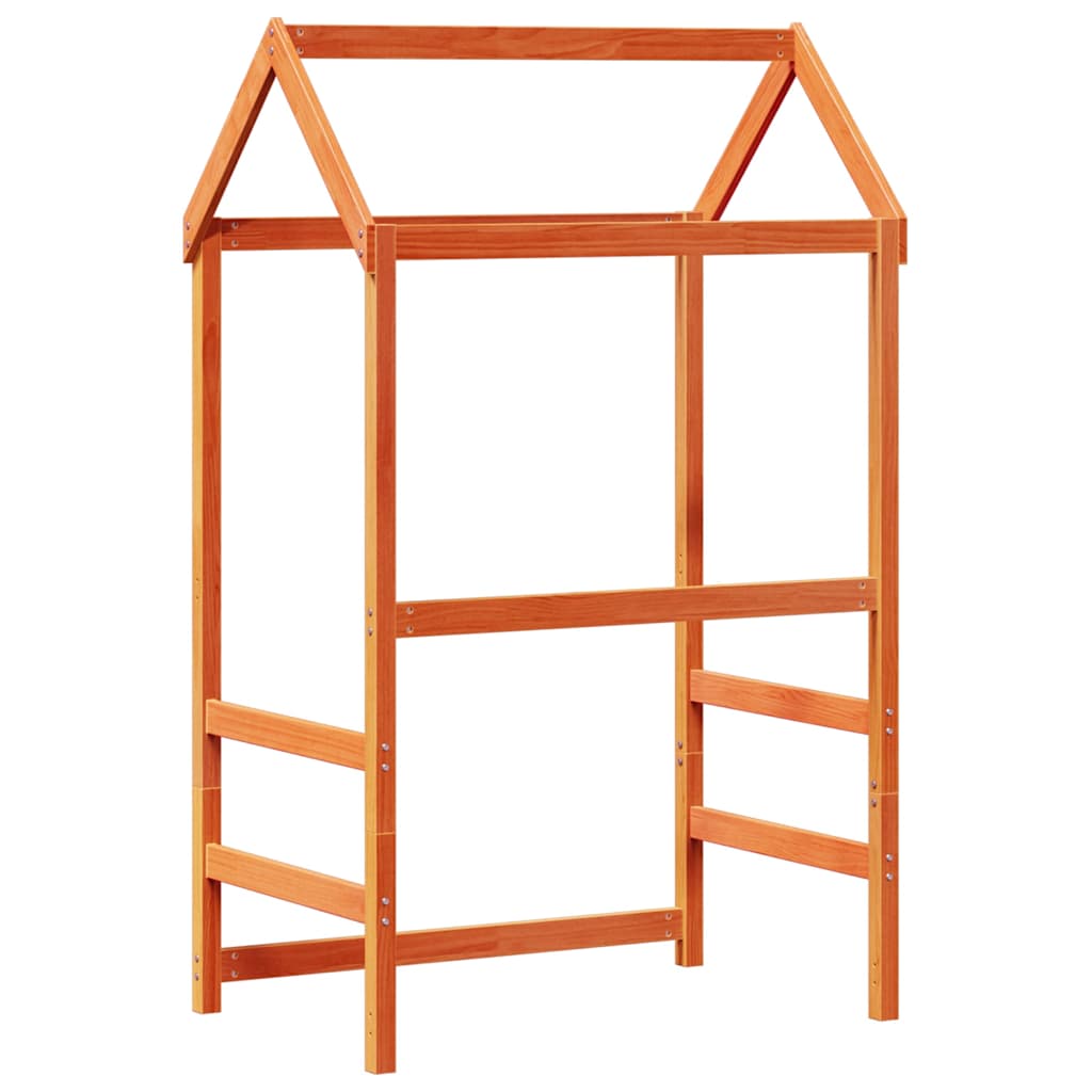 Techo De Cama Infantil Madera Maciza Marrón 108x70x176,5 Cm_5