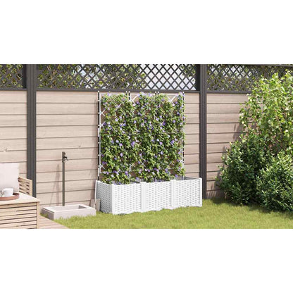 Macetero De Jardín 3 Uds. Blanco 120 X 40 X 143 Cm Pp_3