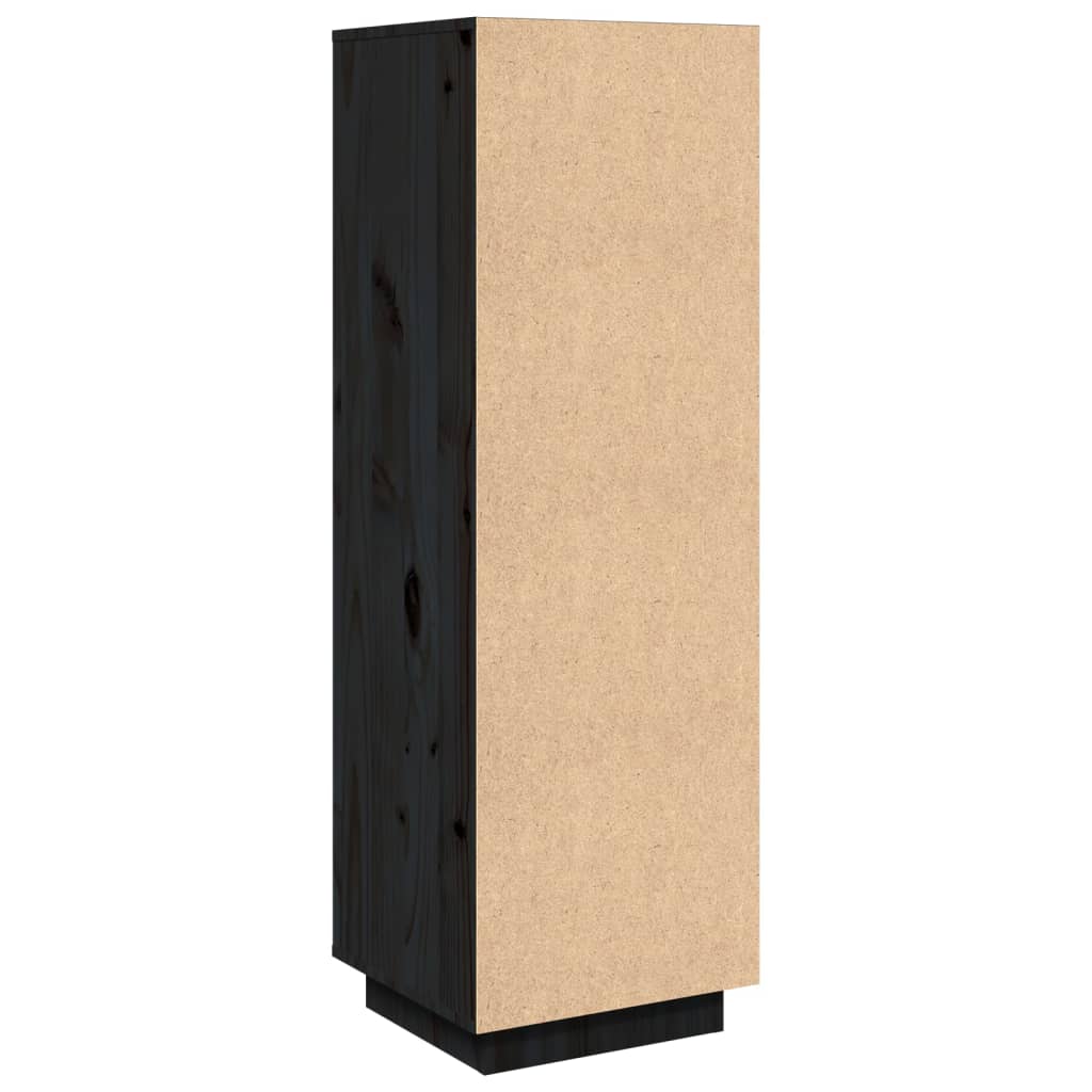 Aparador Alto De Madera Maciza De Pino Negro 38x35x117 Cm / Vetonek_1
