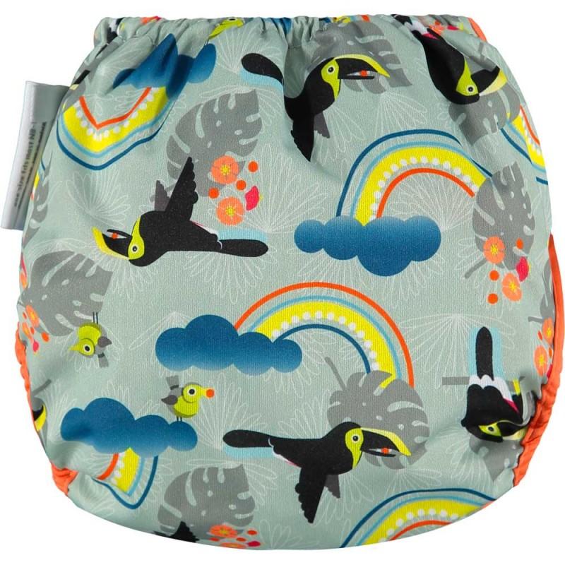 Capa de fralda de bambu reutilizável com velcro e encaixe Toucan Close Parent