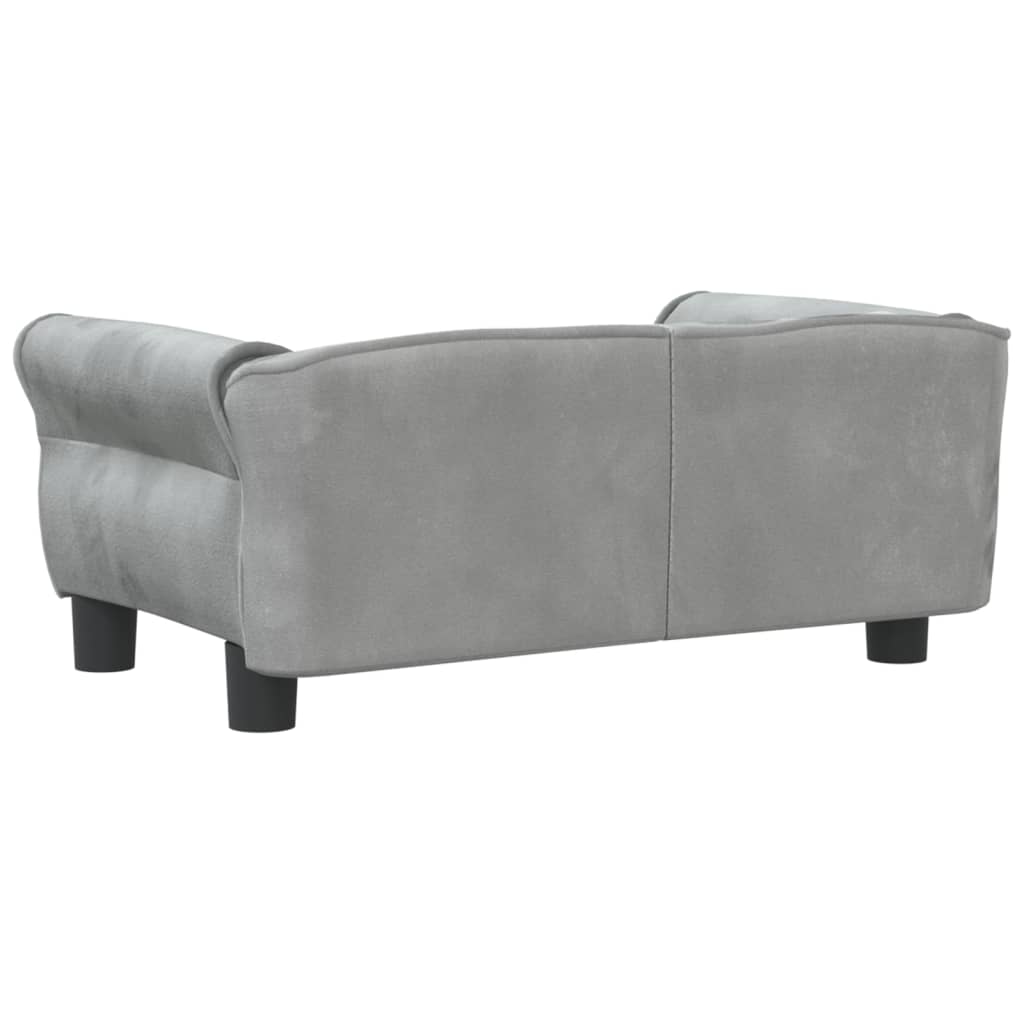 Cama Para Perros De Terciopelo Gris Claro 70x45x30 Cm / Vetonek_2