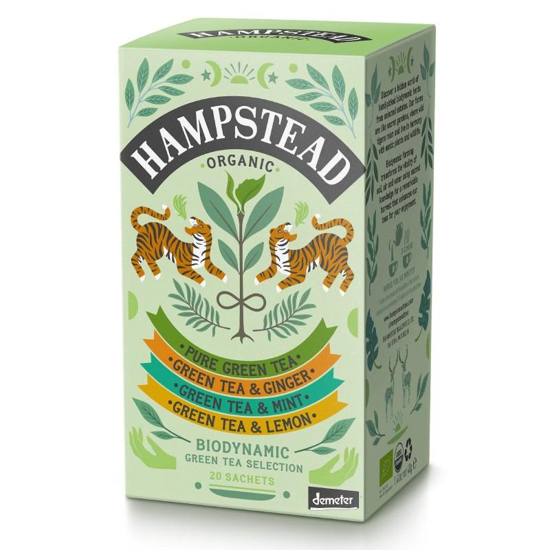 Pacote de infusão de ervas orgânicas Hampstead Green Tea, 20 saquetas
