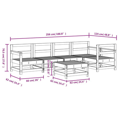 Vidaxl Juego Muebles De Jardín 6 Piezas Madera Maciza Pino Marrón Miel_2
