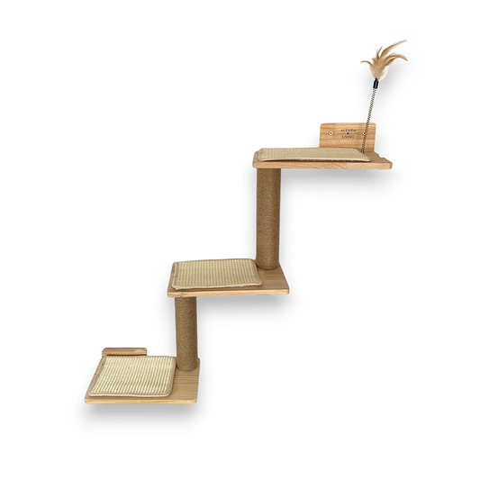 Árbol Para Gatos Duna, 3 En 1 Con Rascadores, Escalera Y Juguete Althea Living 40x40x66cm_0