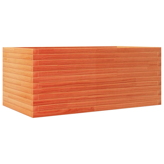 Jardinera Madera Maciza De Pino Marrón Cera 110x60x45,5 Cm_0
