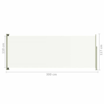Vidaxl Toldo Lateral Retráctil De Jardín Crema 117x300 Cm_2