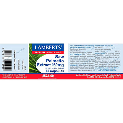 Extrato de Saw Palmetto Lamberts 60 cápsulas