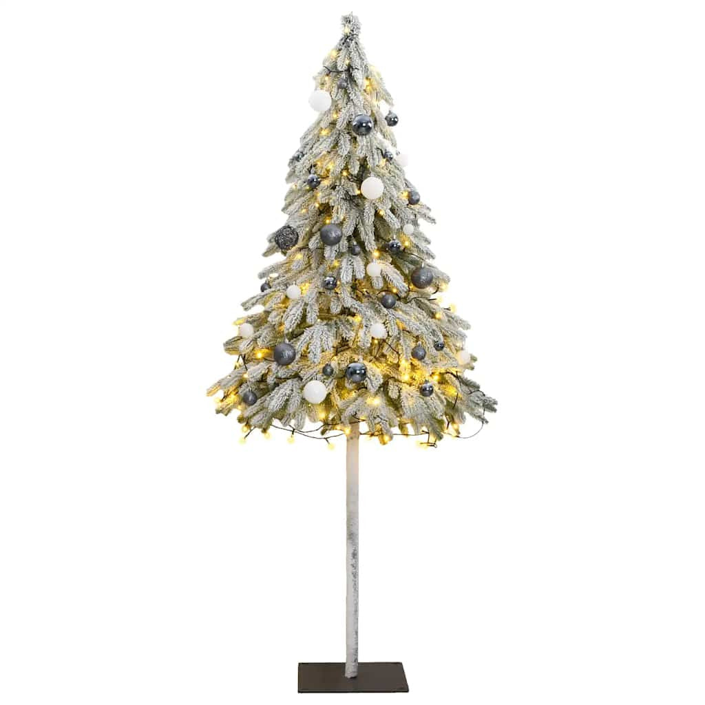 Vidaxl Árbol De Navidad Artificial Con 150 Leds Bolas Y Nieve 150 Cm_0