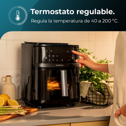 Freidora De Aire Sin Aceite De 7 L Air Fryer Cecofry Mist 7000. 1700 W, 4 En 1: Freidora, Vaporera, Fermentador Y Deshidratador, Capacidad De Agua 1_4